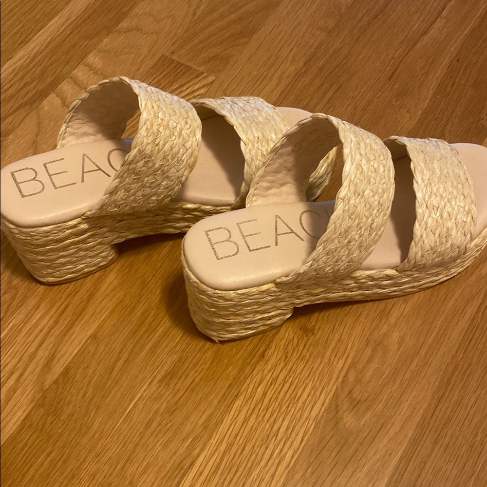 BEACH Straw Sandals with Woven Straps